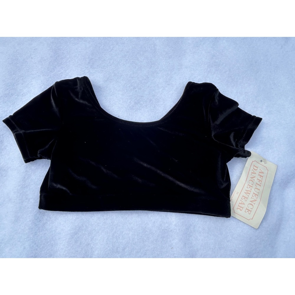 Affluence Dancewear Girls Size Large Black Dance Crop Top Ballet Jazz